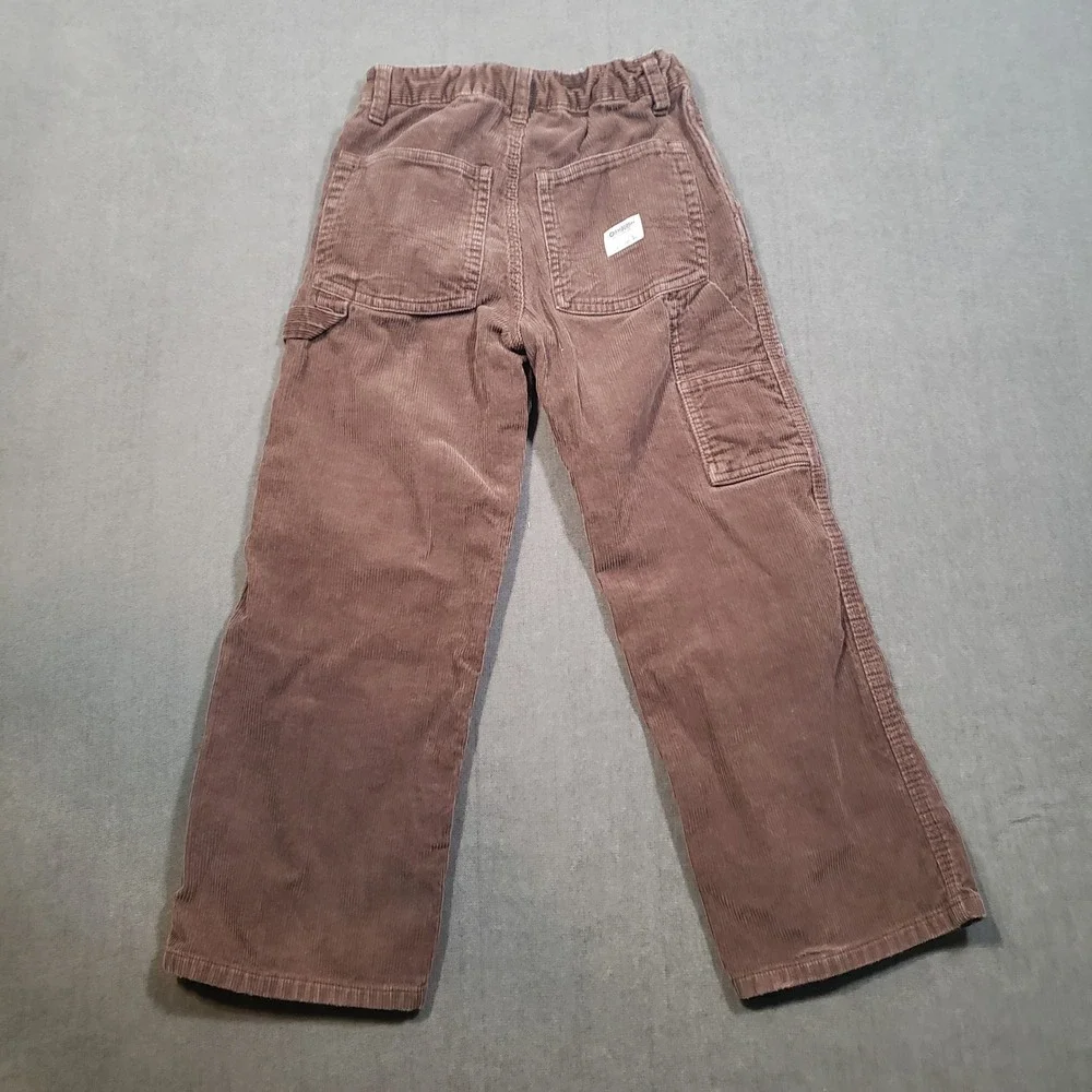 OshKosh B'gosh Corduroy Carpenter Pants Boys 7 Brown Adjustable Waist‎ Utility